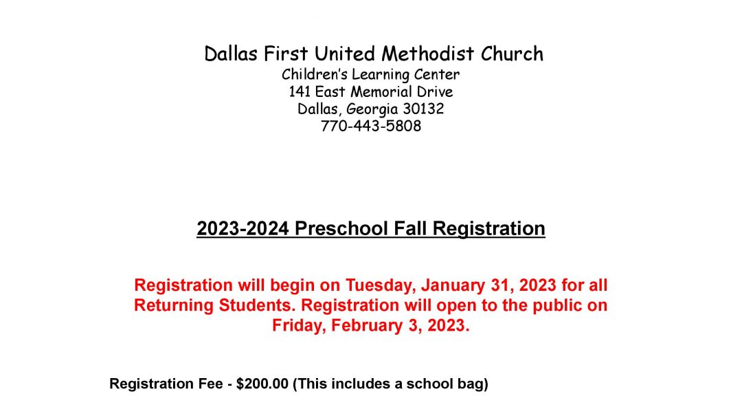 Children’s Learning Center Registration