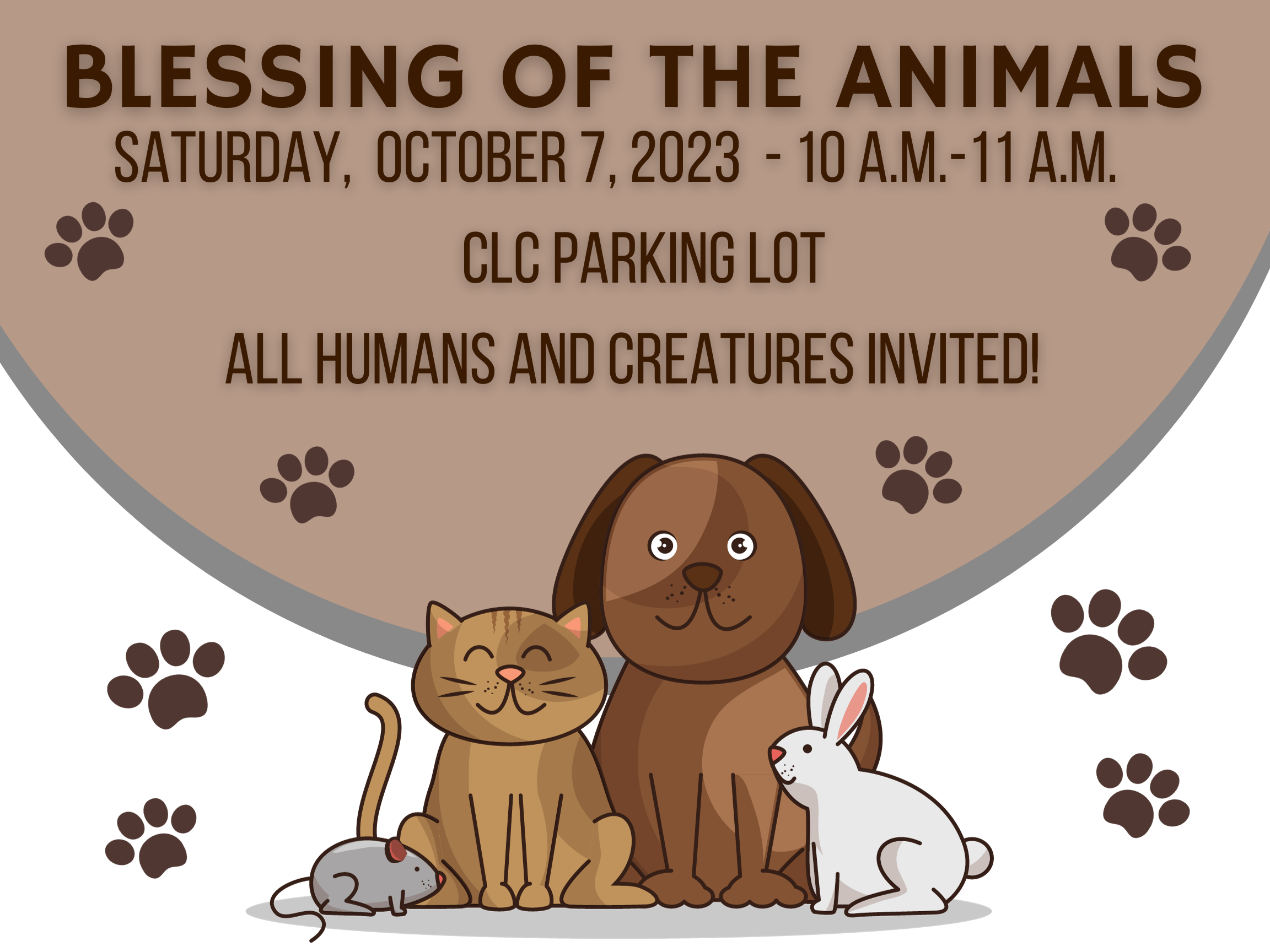 Blessing of the Animals- Saturday, October 7, 2023