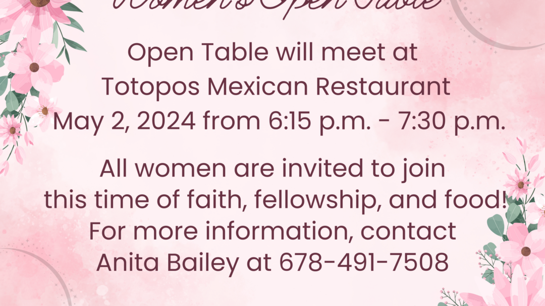 Women’s Open Table – May 2, 2024