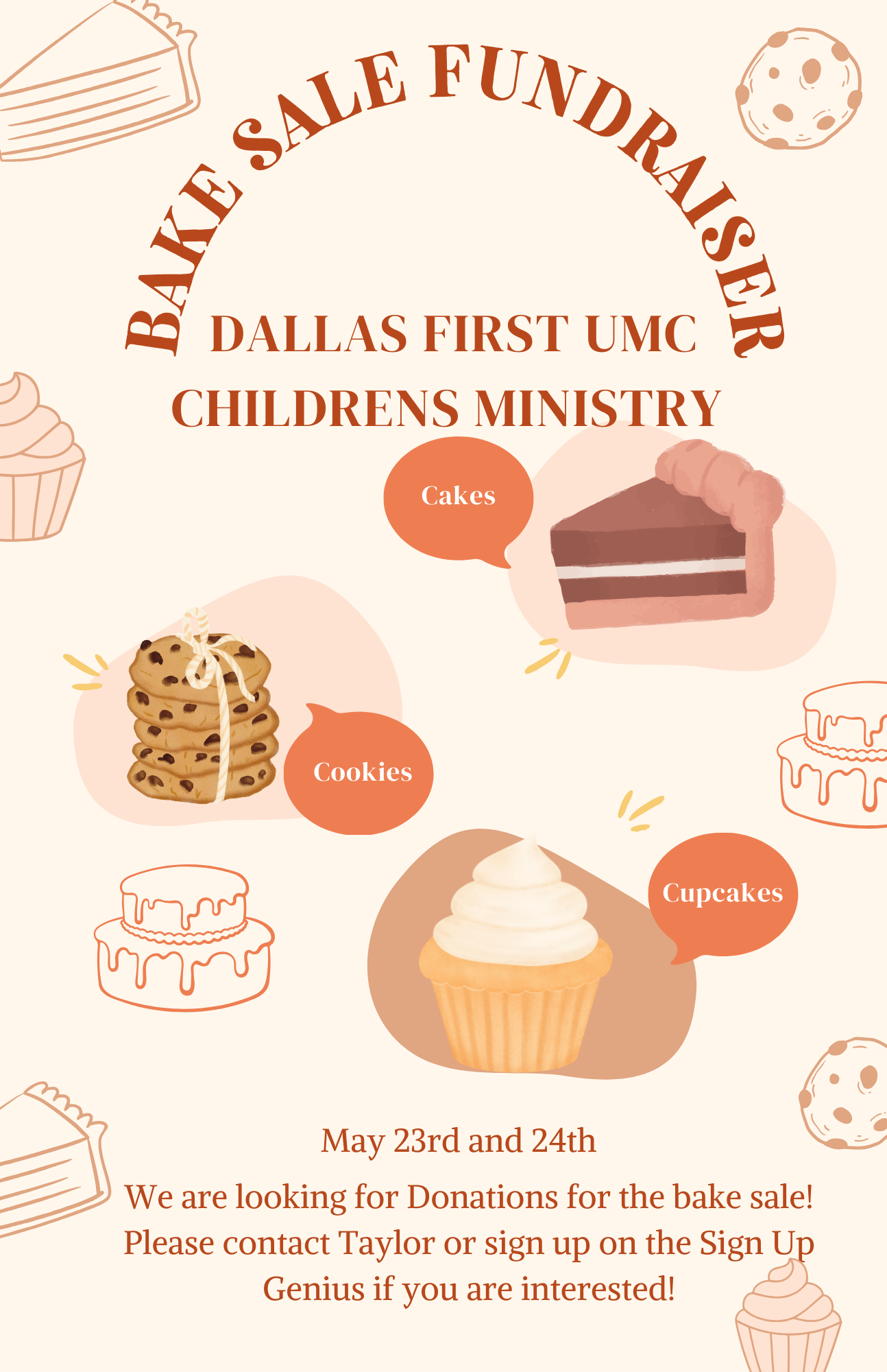 3rd Annual Children’s Bake Sale – May 23-24, 2025