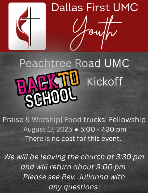 Youth Back to School Kickoff – August 17, 2025