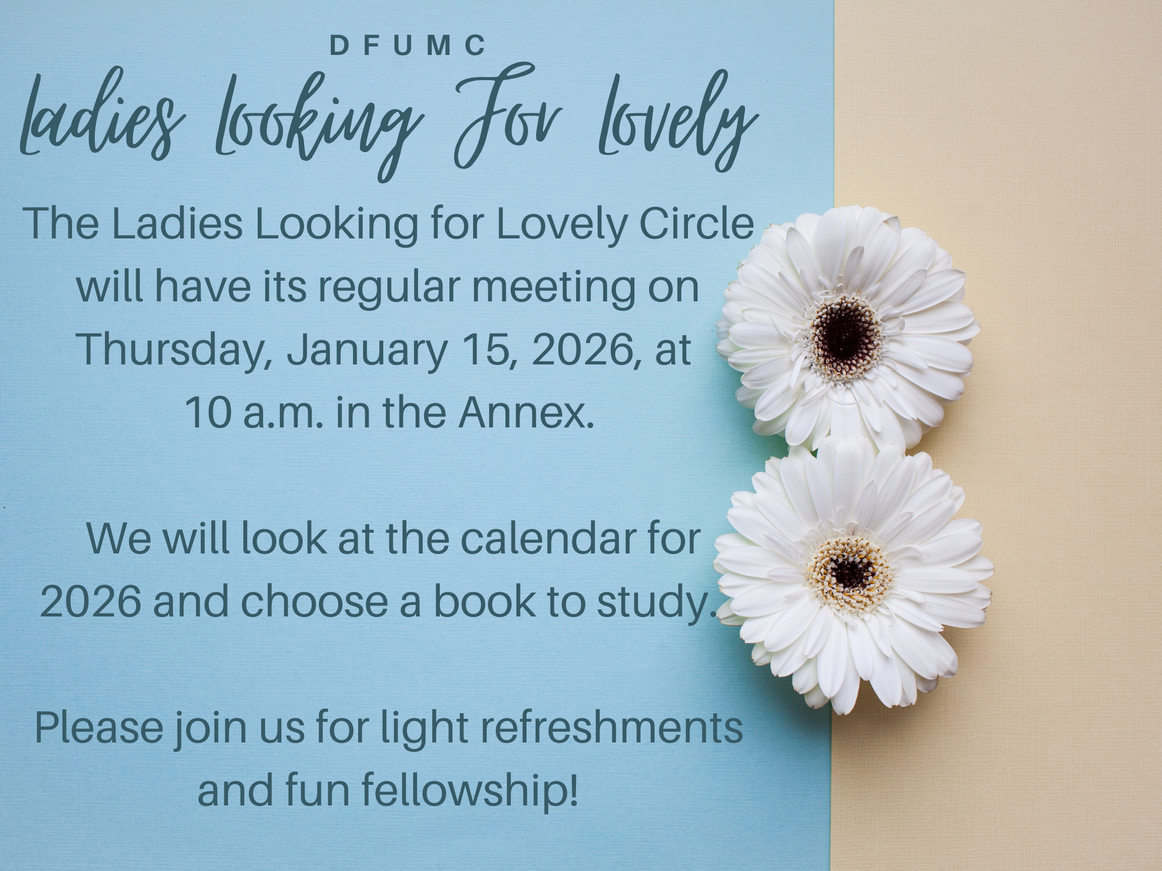 Ladies Looking for Lovely Circle – January 15, 2026