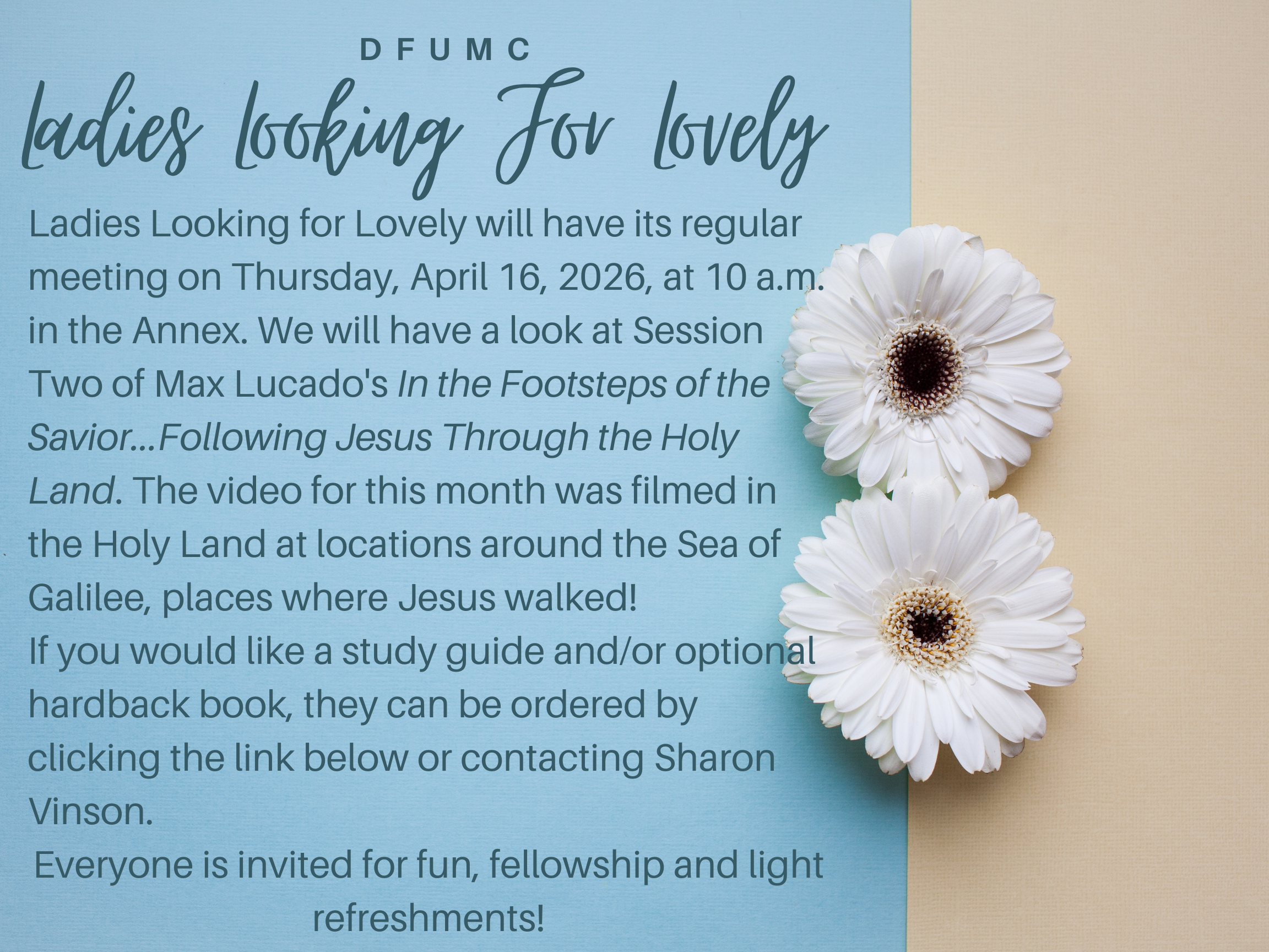 Ladies Looking for Lovely Circle – April 16, 2026