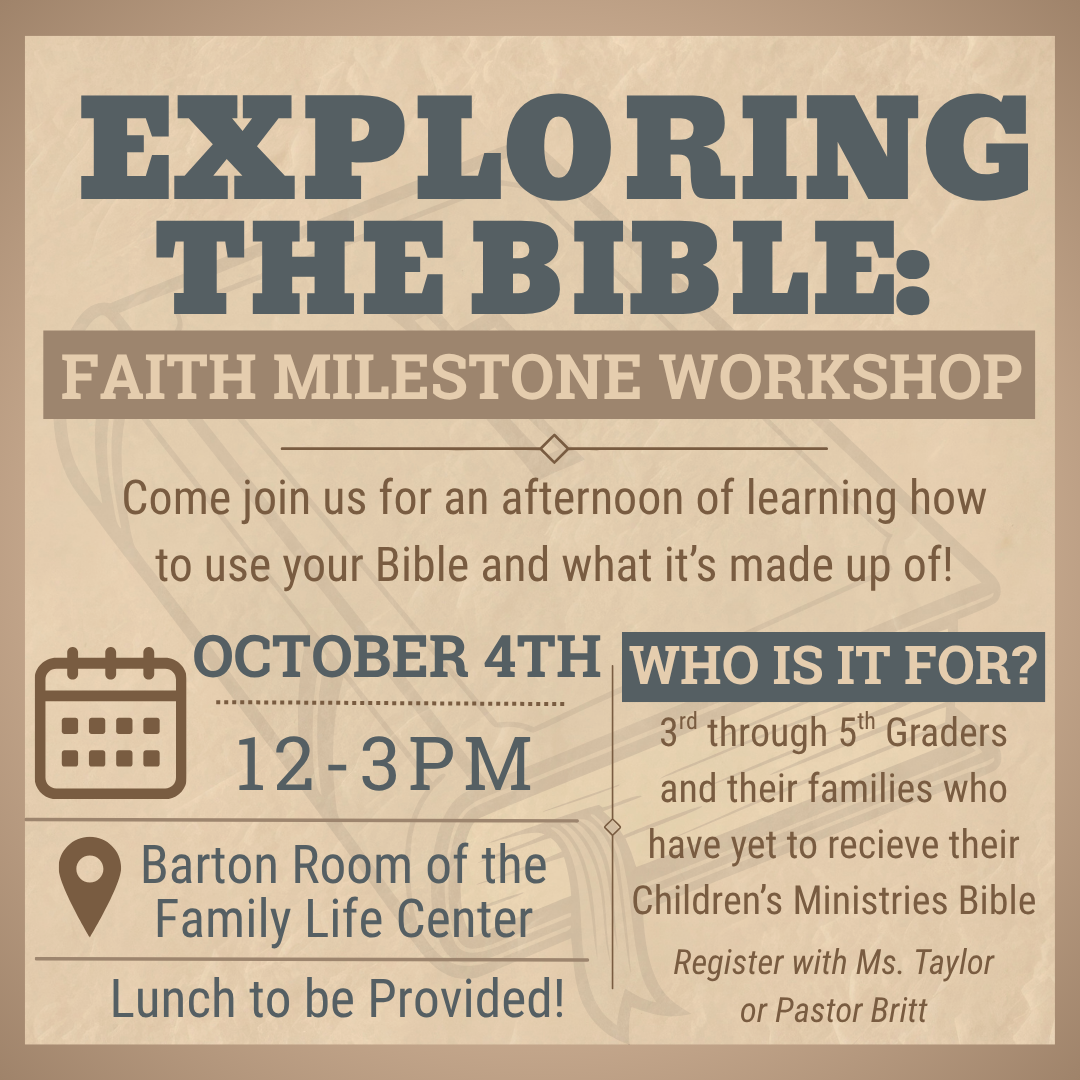 Exploring the Bible Class – October 4, 2026