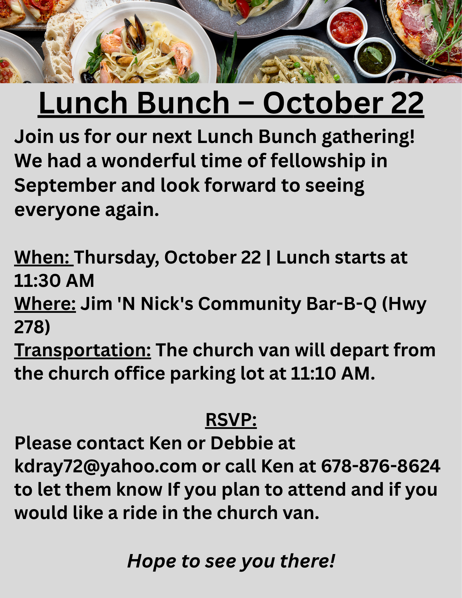 Lunch Bunch – October 22, 2026