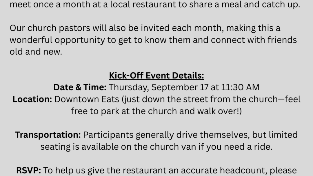 Lunch Bunch – Starting September 17th!