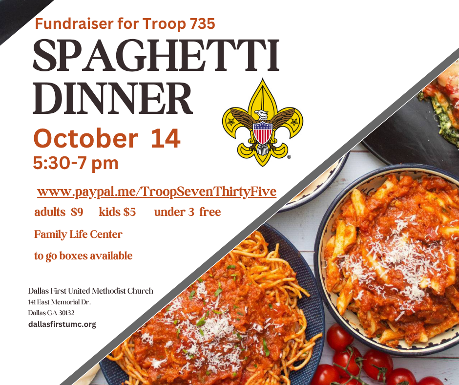 Spaghetti Dinner Fundraiser for Troop 735- October 14, 2026